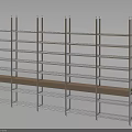 Metal Frame Multi Layer Display Shelves With Wooden Shelves For Retail Storage Solution