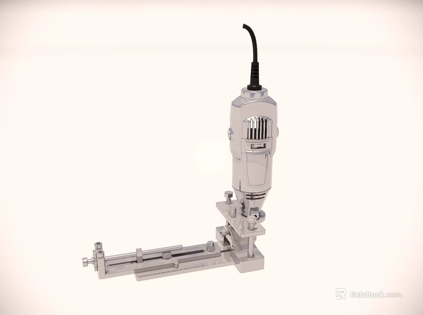 Precision Metal Industrial Equipment With Vertical Motor Unit And Horizontal Sliding Rail 3d model 