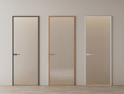 Glass door Changhong glass door brown glass door frosted door glass swing door 3d model