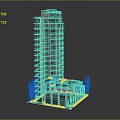 Contemporary City High - rise Apartment Tower With Balconies Swimming Pool And Trees