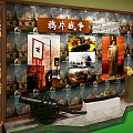 Traditional Cultural Center Exhibition Displaying Ancient Weapons With Wooden Racks And Carved Walls