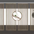New Chinese Style Screen Hallway Japanese Style Screen Partition Screen Partition Floor Lamp 3d model