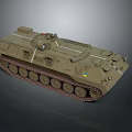 Military Armored Tank With Green Hull Tracks Turret And Hatch Details
