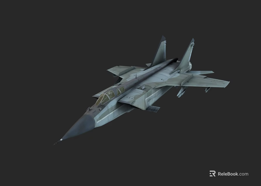 Modern Military Fighter Jet With Gray Aerodynamic Body Sharp Nose And Twin Tail 3d model 