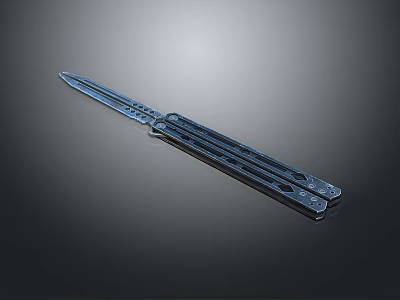 Tactical Folding Butterfly Knife With Sharp Metal Blade And Modern Design 3d model