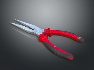 pipe pliers vise sharp mouth pliers 3d model