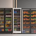 Spacious Commercial Refrigerators Freezers Stocked With Various Beverages Fresh Fruits Vegetables And Bottled Drinks