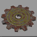 Industrial Hardware Tools Gear with Red and Gold Metal Surface for Mechanical Use