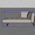 Modern Chaise Lounge Interior With White Upholstery Brown Accent Wooden Frame Black Legs