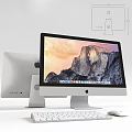 Apple iMac Desktop Computer With Scenic Mountain Wallpaper And Wireless Keyboard Mouse