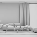 Modern sofa coffee table combination 3d model