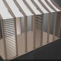 Modern Outdoor Wooden Pergola with Transparent Roof and Louvered Sides