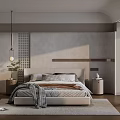 Quiet Bedroom Simple Home Bedroom 3d model