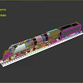 Classic Silver Train Model With Long Carriages On White Display Base