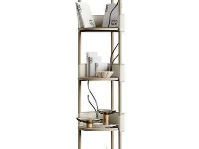 Modern Wooden Shelving Unit With Multiple Tiers For Books And Decorative Items 3d model