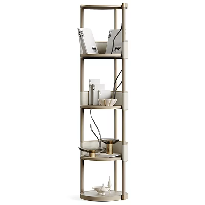 Modern Wooden Shelving Unit With Multiple Tiers For Books And Decorative Items 3d model