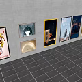 Multiple Advertising Billboards Displayed on Wall in Exhibition Space With Various Designs