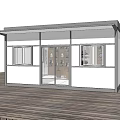 Modern Container Building Featuring White Exterior Black Frame Large Windows And Glass Door