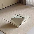 Glass coffee table carpet 3d model