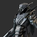 Futuristic Metallic Armored Mech Character Design For Game And Movie