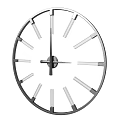 Modern Minimalist Wall Clock With Metal Frame Transparent Hour Markers And Black Hands