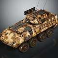 Military Armored Vehicle With Camouflage Paint 6x6 Wheels And Roof Mounted Weapon System