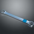 Professional Silver Double Ended Metal Wrench With Blue Grip Hardware Tool