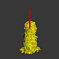 Decorative Plant Arrangement With Yellow Leaves Colorful Flowers And Red Bow On Top