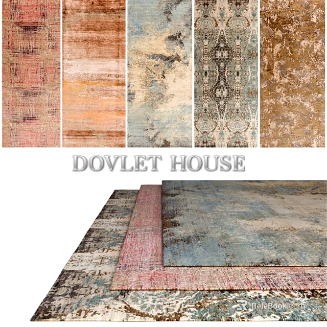 Colorful Square Rugs with Vintage Patterns and Various Designs for Home Interiors 3d model 