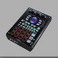 Professional Audio Mixer Controller With Red Green Buttons Circular Blue Display And Knobs
