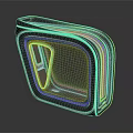 Futuristic Computer Accessory In Black And Blue Design With Transparent Panel And Glowing Edges