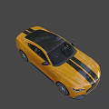 Yellow Sports Car With Black Stripes Modern Exterior Design And Stylish Wheels
