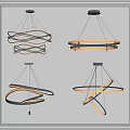 Modern Chandeliers With Curved Twisted Ring Designs And Illuminated Features