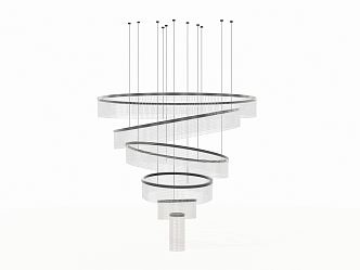 Modern crystal chandelier 3d model