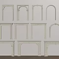 White Architectural Components Showcasing Arches Door Frames And Decorative Mantelpieces 3d model