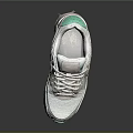 Beige And Green Sporty Sneakers Featuring Air Cushioned Sole And Brand Logo Design