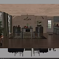 Cozy Restaurant Dining Area With White Dining Table Chairs Flower Vase Fruits And Chandelier