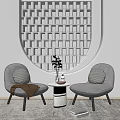 Modern leisure sofa combination single chair side combination 3d model