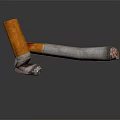 Detailed View of Broken and Intact Cigarettes on Dark Background with Reflection