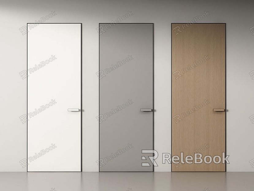 Frameless Door Invisible Door Hidden Door Single Door Top Door Minimalist Door Bedroom Door Room Door model