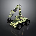 Camouflage Military Vehicle With Mechanical Arm Multi Wheel And Warning Light