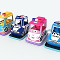 Square car rocking car sightseeing car toy car 3d model