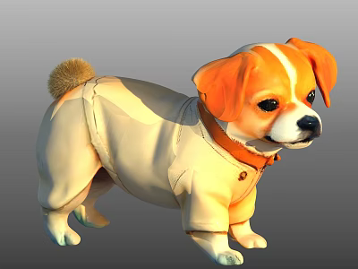 Cartoon puppy 3d model