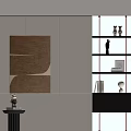 Texture Painting Minimalist Hanging Painting Simple Hanging Painting High-end Hanging Painting Floor Lamp Side 3d model