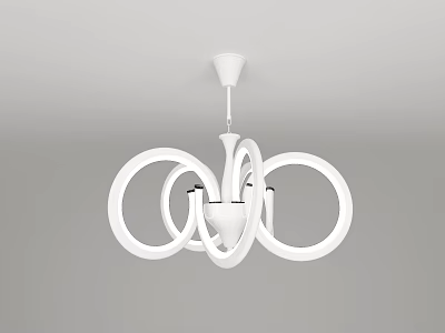 Modern White Circular Ring Chandelier with Sleek Design for Interior Spaces 3d model
