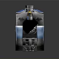 Blue Steam Locomotive Model Train With Silver Details And Yellow Accent