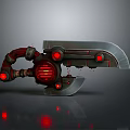 Futuristic Mechanical Device With Red Glowing Elements And Metallic Gear Details 3d model