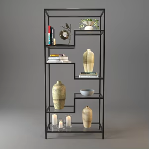 Modern Storage Rack Decorative Rack 3d model