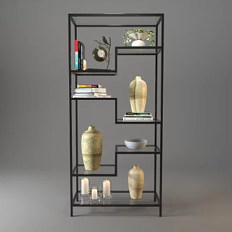 Modern Storage Rack Decorative Rack 3d model
