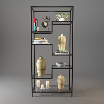 Modern Storage Rack Decorative Rack 3d model